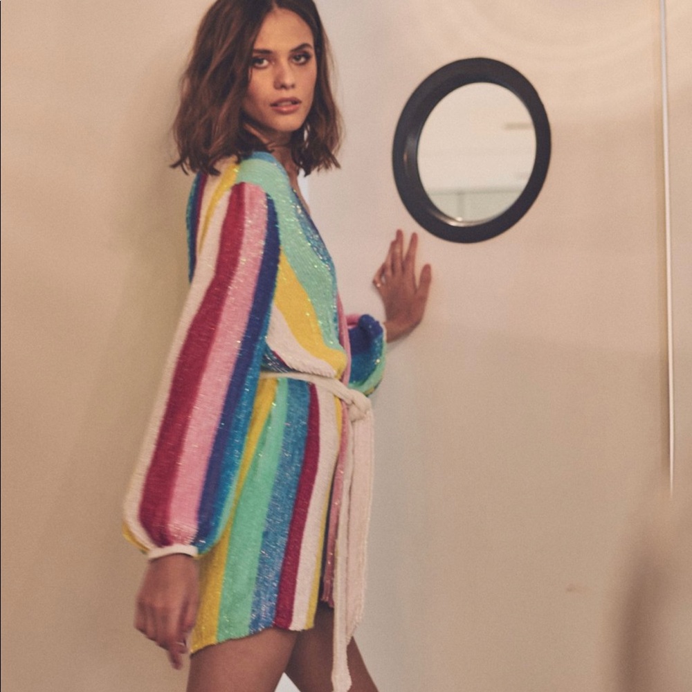 RETROFÊTE Gabrielle Robe UNICORN STRIPE - Picture 8 of 16